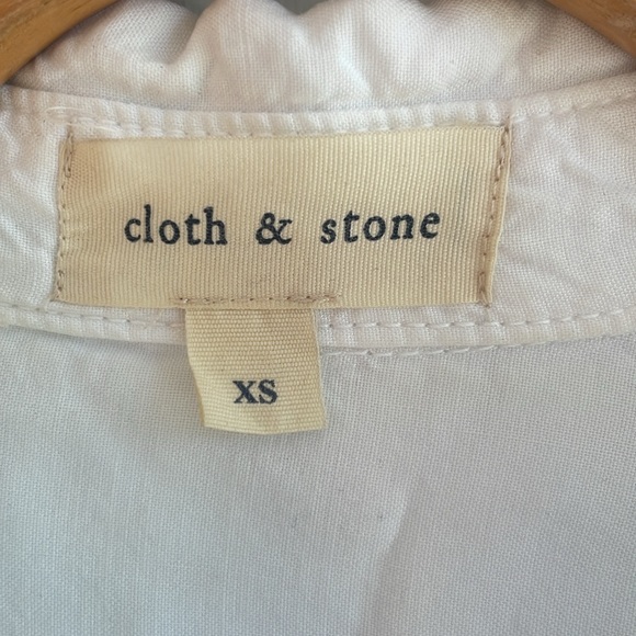 Cloth & Stone tencel white summer button shirt/shacket - Picture 2 of 7